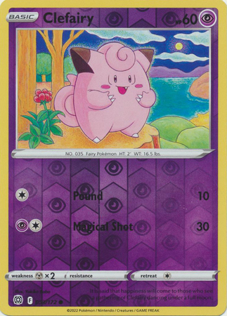 Clefairy 53 172 Brilliant Stars Reverse Holo Common Shady Bloom