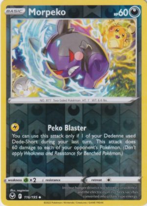 Morpeko 116 195 Silver Tempest Reverse Holo Uncommon Shady Bloom