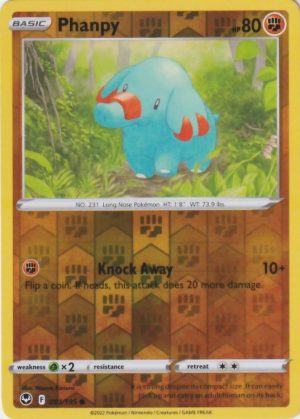 Phanpy 91 195 Silver Tempest Reverse Holo Common Shady Bloom