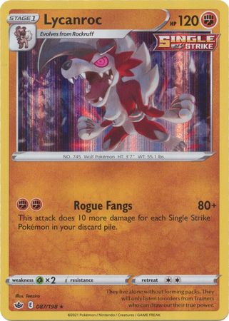 Lycanroc 87/198 - Chilling Reign - Holo Rare