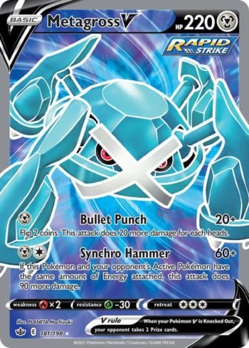 Metagross V 181/198 - Chilling Reign - Full Art Ultra Rare