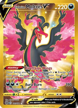 Galarian Moltres V 183/172 - Brilliant Stars - Gold Secret Rare