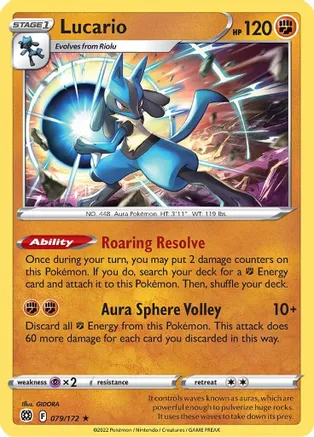 Lucario 79/172 - Brilliant Stars - Holo Rare - Shady Bloom