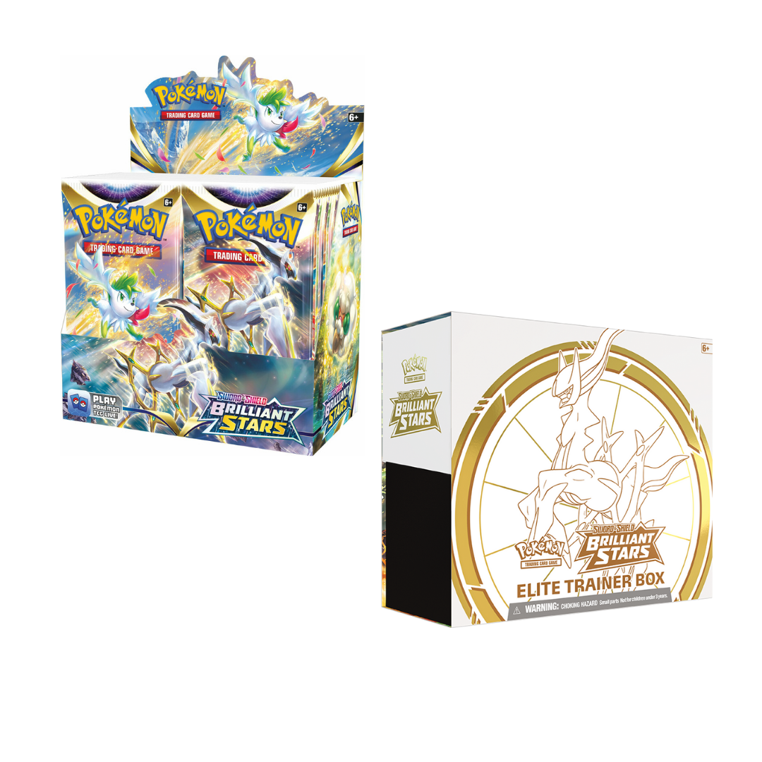 POKÉMON TCG Sword and Shield- Brilliant Stars Booster Box & Elite ...