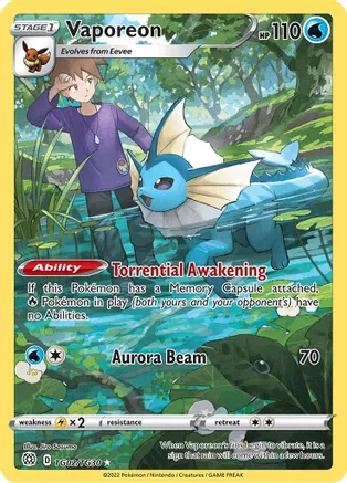 Vaporeon TG02/TG30 - Brilliant Stars - Holo Rare (Trainer Gallery)
