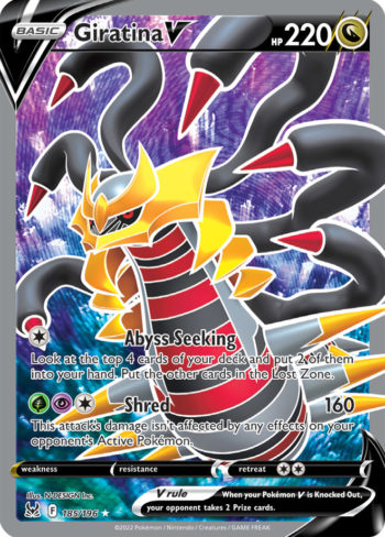 [NM] Pokemon Lost Origin Giratina V Alt Art Alternate Full Art 186/196 Card
