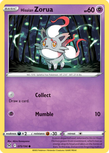 Hisuian Zorua 75/196 - Lost Origin - Common