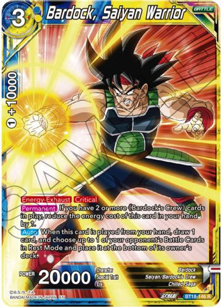 Bardock, Saiyan Warrior BT18-146 - Dawn of the Z-Legends - Foil Rare ...