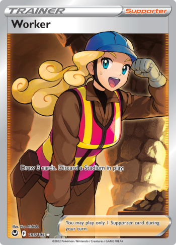 Worker 195/195 - Silver Tempest - Full Art Ultra Rare