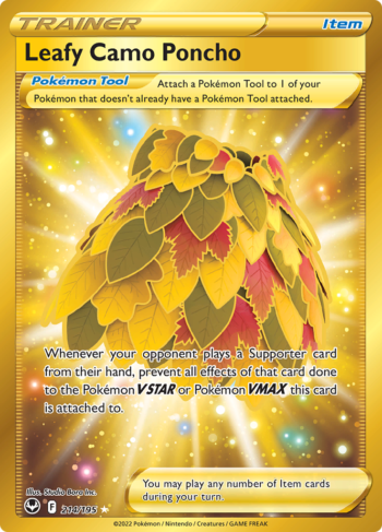 Leafy Camo Poncho 214/195 - Silver Tempest - Gold Secret Rare
