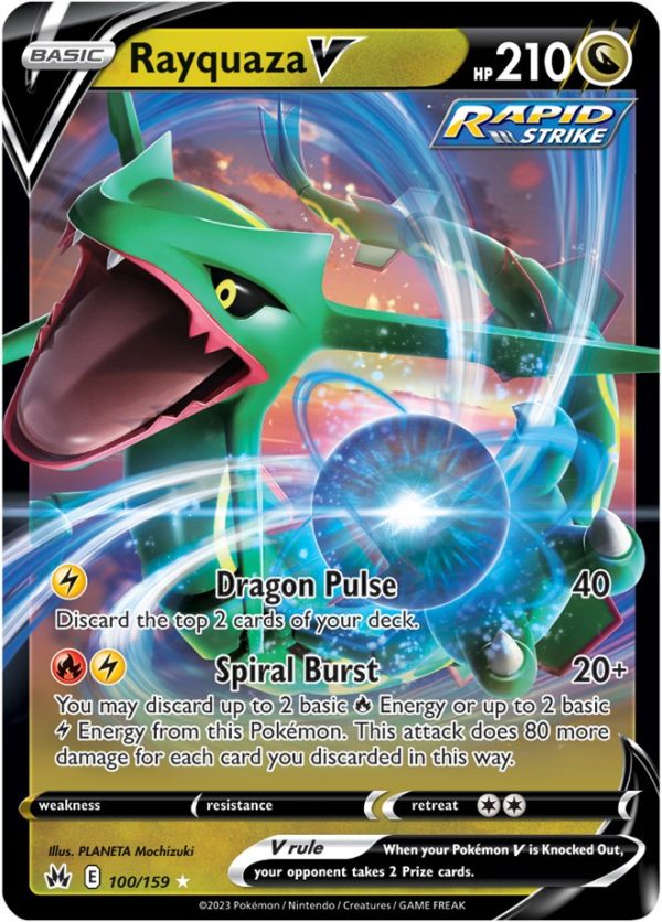 Rayquaza V 100/159 - Crown Zenith - Ultra Rare - Shady Bloom