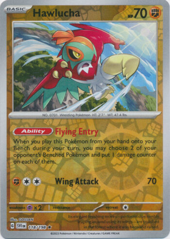 Hawlucha 118/198 - Scarlet & Violet - Reverse Holo Rare