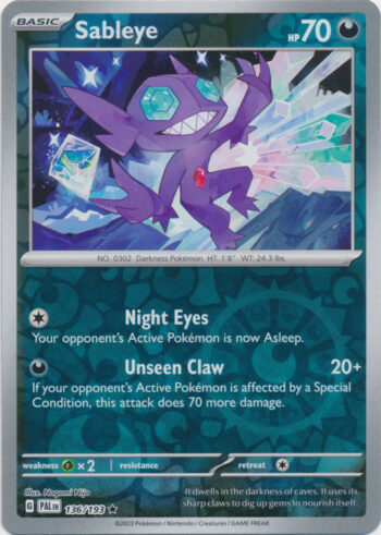 Sableye 136/193 - Paldea Evolved - Reverse Holo Rare