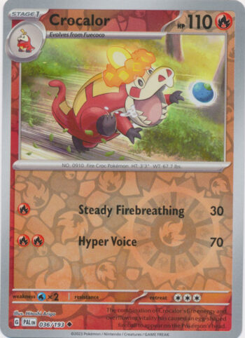 Crocalor 36/193 - Paldea Evolved - Reverse Holo Uncommon