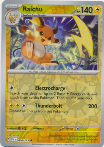 Raichu 64/193 - Paldea Evolved - Reverse Holo Uncommon