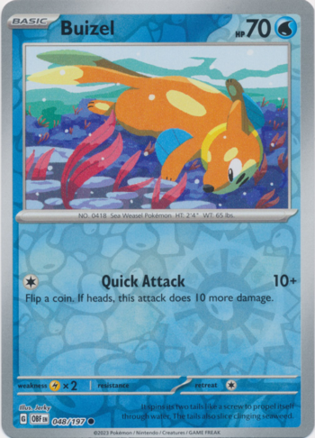Buizel 48/197 - Obsidian Flames - Reverse Holo Common