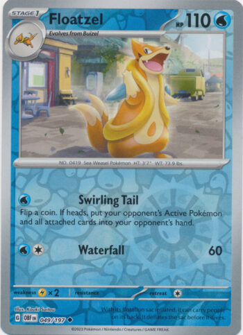 Floatzel 49/197 - Obsidian Flames - Reverse Holo Uncommon