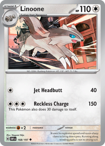 Linoone 168/197 - Obsidian Flames - Uncommon
