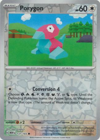 Porygon 137/165 - Pokemon 151 - Reverse Holo Common