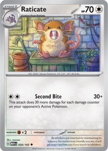 Raticate 20/165 - Pokemon 151 - Uncommon