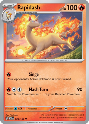 Rapidash 78/165 - Pokemon 151 - Uncommon
