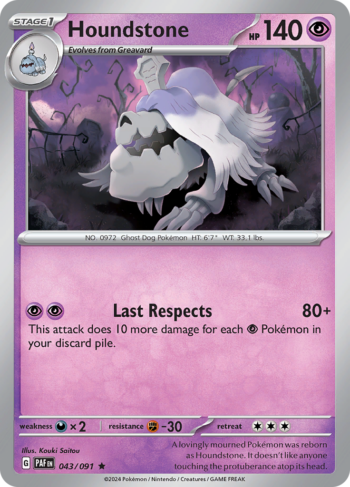 Houndstone 43/91 - Paldean Fates - Holo Rare