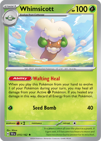 Whimsicott 15/162 - Temporal Forces - Holo Rare