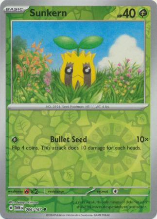 Sunkern 6/167 - Twilight Masquerade - Reverse Holo Common