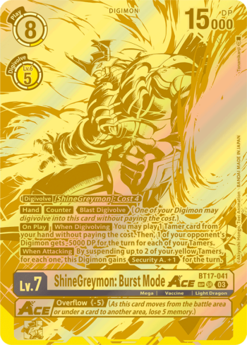 ShineGreymon: Burst Mode ACE BT17-041 - Secret Crisis - SP Alternate Art Super Rare