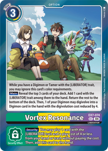 Vortex Resonance EX7-074 - Digimon Liberator - Secret Rare
