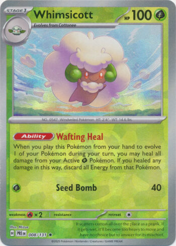 Whimsicott 8/131 - Prismatic Evolutions - (Master Ball Pattern) Holo Rare