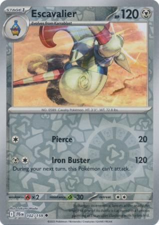 Escavalier 102/159 - Journey Together - Reverse Holo Uncommon