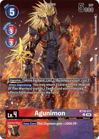 Agunimon BT18-011 (Signed) - World Convergence - Rare