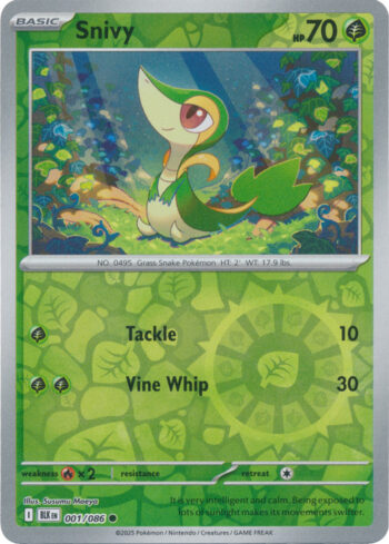 Snivy 1/86 - Black Bolt - Reverse Holo Common