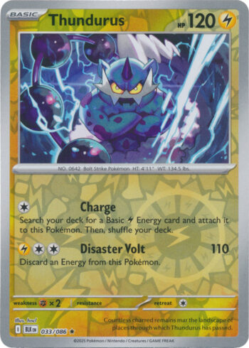Thundurus 33/86 - Black Bolt - Reverse Holo Rare