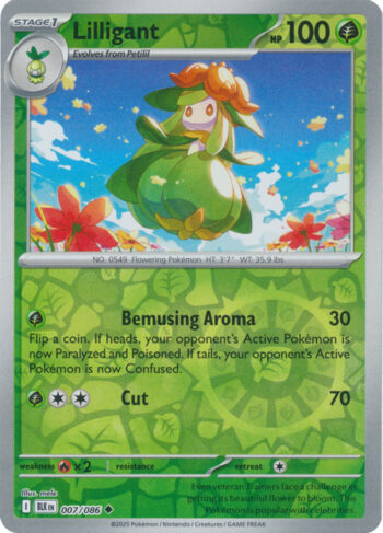 Lilligant 7/86 - Black Bolt - Reverse Holo Uncommon