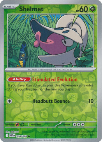 Shelmet 8/86 - White Flare - Reverse Holo Common