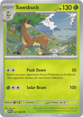 Sawsbuck 7/86 - White Flare - Uncommon