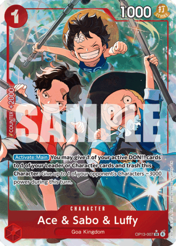 Ace & Sabo & Luffy OP13-007 - Carrying On His Will - Alternate Art Super Rare
