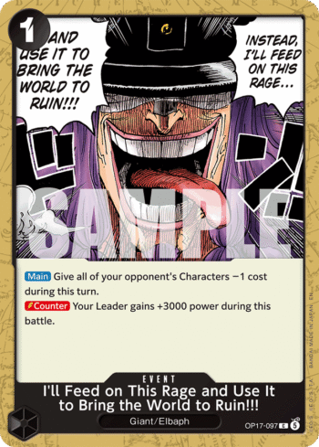 I'll Feed on This Rage and Use It to Bring the World to Ruin!!! OP17-097 - The World's Strongest Warriors - Common