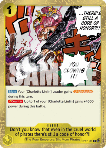 Don't you know that even in the cruel world of pirates there's still a code of honor?!! OP17-115 - The World's Strongest Warriors - Rare